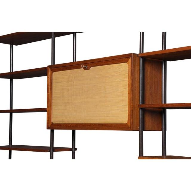 Mid 20th Century Danish Modern Teak Free-Standing Wall Unit With Bar by Lyby Møbelfabrik For Sale - Image 18 of 18