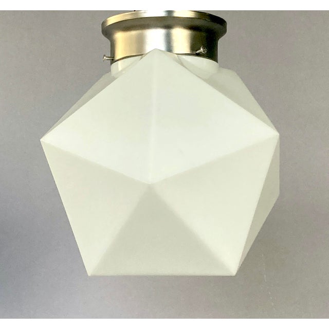 Art Deco 1920s Art Deco White Glass Star Shaped Flush Mount Light Fixture For Sale - Image 3 of 3