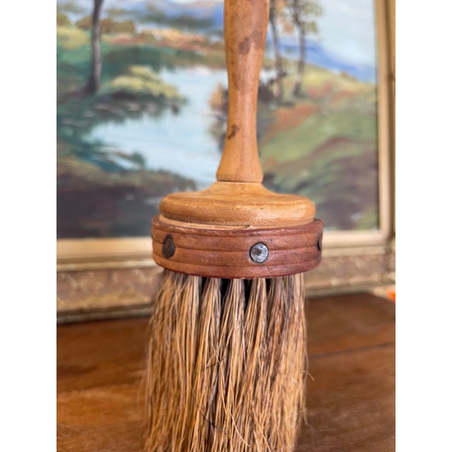 Wood Handcrafted Whisk Broom With Turned Wood Handle and Natural Bristles For Sale - Image 7 of 9