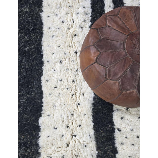 Textile Black and Ivory Moroccan Rug - 9.3 X 7.2 Ft For Sale - Image 7 of 9