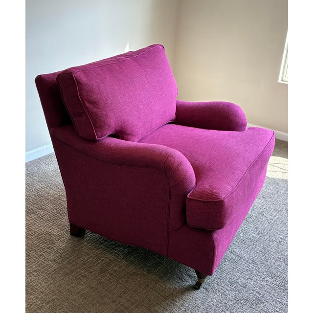 Late 20th Century Late 20th Century Baker Furniture Fuchsia Lounge Chair & Ottoman For Sale - Image 5 of 12