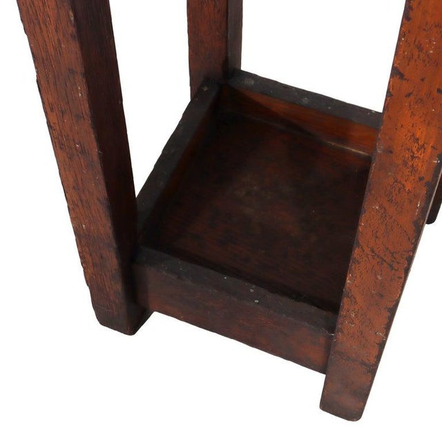 Wood Antique Gustave Stickley Arts & Crafts Mission Oak Umbrella Stand C1910 For Sale - Image 7 of 7
