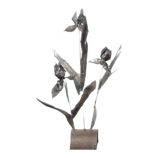 Iris Mid Century Brutalist Iron Sculpture For Sale