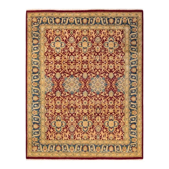 Red Mogul, One-of-a-Kind Hand-Knotted Area Rug in Red, 8' 1" x 10' 2" For Sale - Image 8 of 8