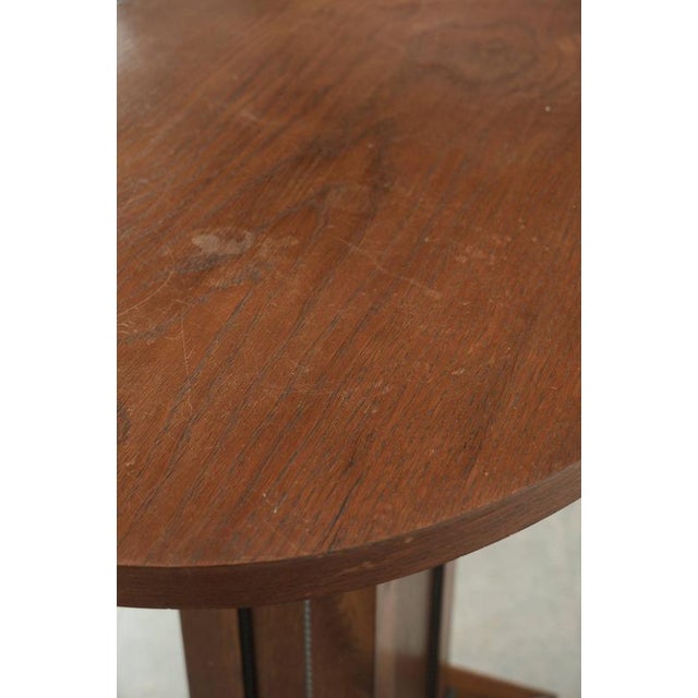 Dutch Oak Side Table/Center Table in Luxurious Amsterdam School Design with Exquisite Details For Sale - Image 8 of 13
