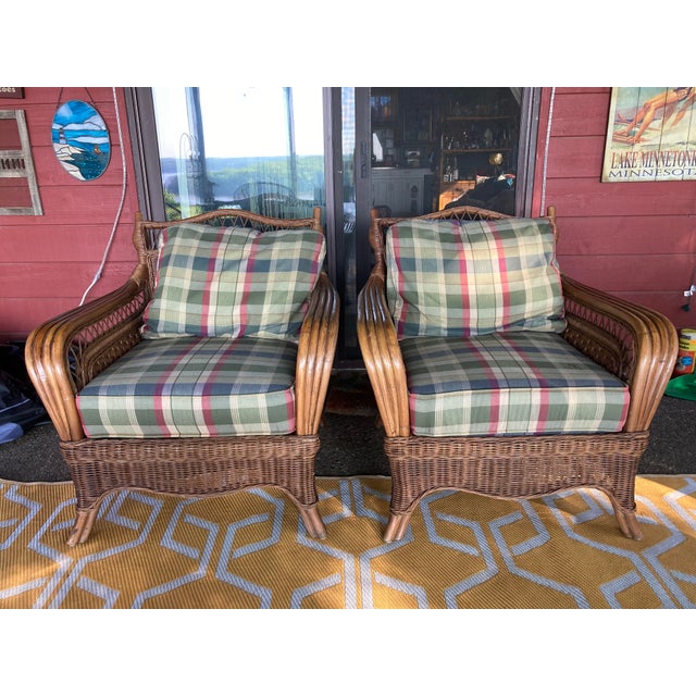 Brown Pair of Braxton Culler Chairs Rattan & Bamboo For Sale - Image 8 of 12