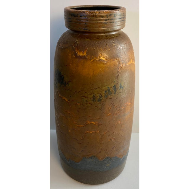 Mid-Century Modern Mid-Century Modern West German Fat Lava Studio Pottery Vase, No. 553-38, Brown For Sale - Image 3 of 5
