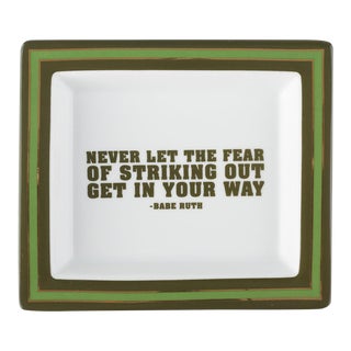 Babe Ruth Wise Sayings Gentleman's Trinket Tray by Kenneth Ludwig Chicago For Sale