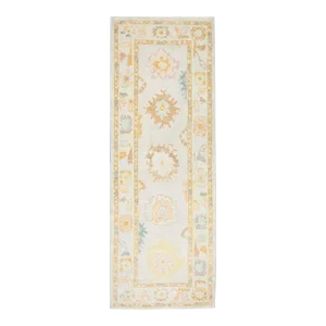 Early 21st Century Multicolor Handwoven Turkish Oushak Runner 3'1" X 8'4"
