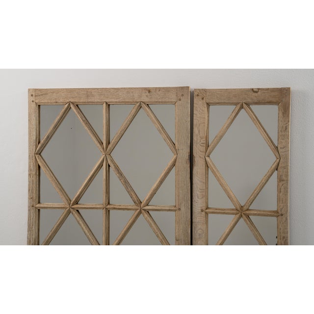 19th Century Pair Of Oak Panel Mirrors For Sale - Image 5 of 10