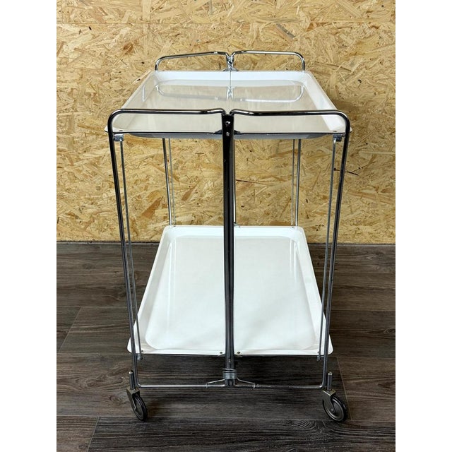Space Age Chrome and White Serving Trolley, 1960s-1970s For Sale - Image 11 of 17