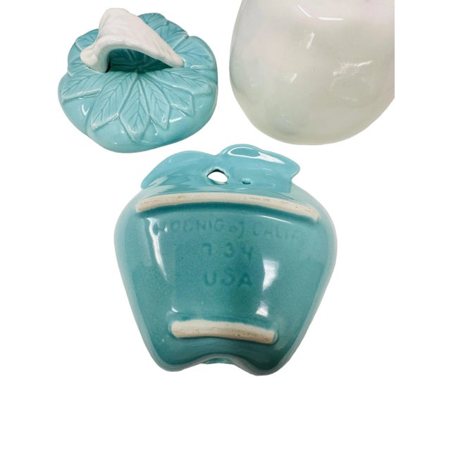1960's Hoenig of California Ceramic Apple Serving Set With Lazy Susan For Sale - Image 4 of 9