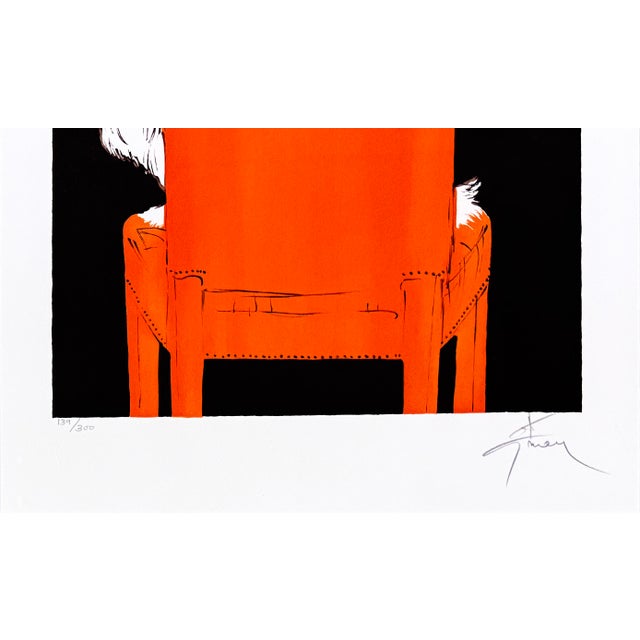 Le Petit Chien Sur Le Fauteuil (The Little Dog on the Armchair). Lithograph in colors on paper. Hand signed lower right by...