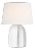 Barbara Barry by Visual Comfort Signature Melanie 12" Cordless Accent Lamp in Crackled Ivory with Linen Shade For Sale