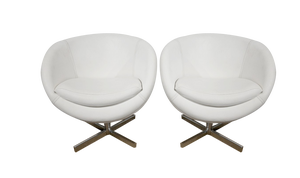 Set of Faux Leather Ball Lounge Chairs, 1970s