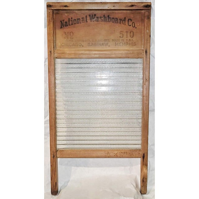 Early 20th c glass washboard by National in well loved and used condition. What else will you use in the next power...