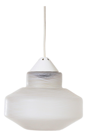 Vintage Pendant Lamp in Spun Satin Glass from Erco, 1960s