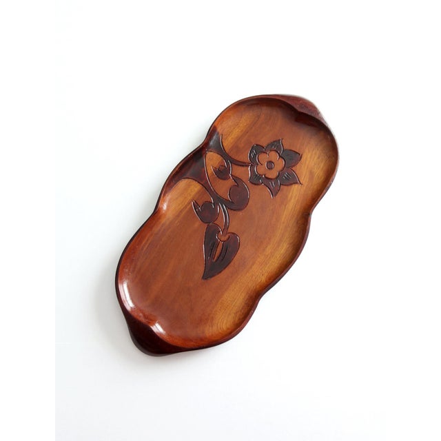 Mid 20th Century Vintage Caribbean Wood Tray For Sale - Image 5 of 10