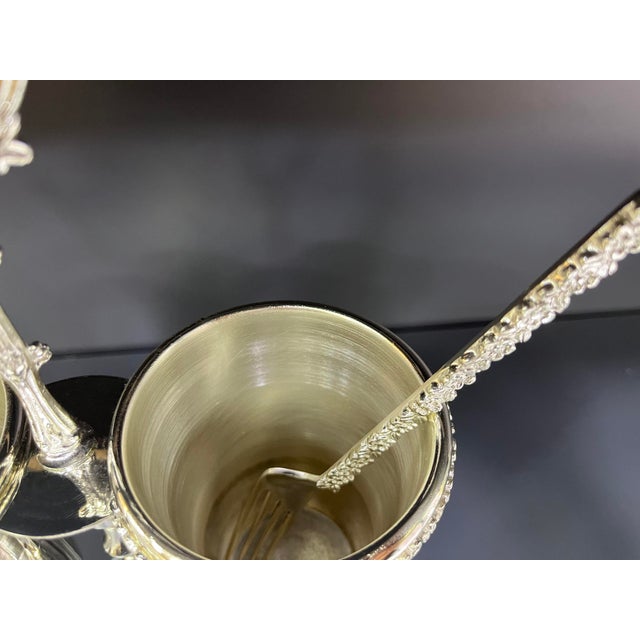 Silver Plated and Brass Spoon Cutlery Holder For Sale - Image 10 of 11