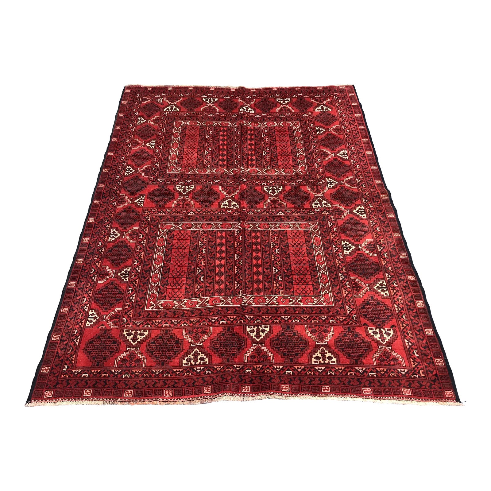Old Turkmen Boho Chic Hatchlu Parda Rug 5'5 X 6'9 | Chairish