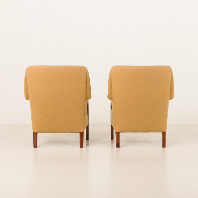 1960s Mid-Century Scandinavian Lounge Chairs in Teak and Wool, 1960s, Set of 2 For Sale - Image 5 of 17