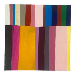 "Candy Stripes 2" Contemporary Abstract Acrylic Painting by Poppy Dodge For Sale