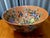 This item is a Chinese porcelain bowl with an orange-to-coral ground, hand-painted with Famille Rose or Famille Verte...