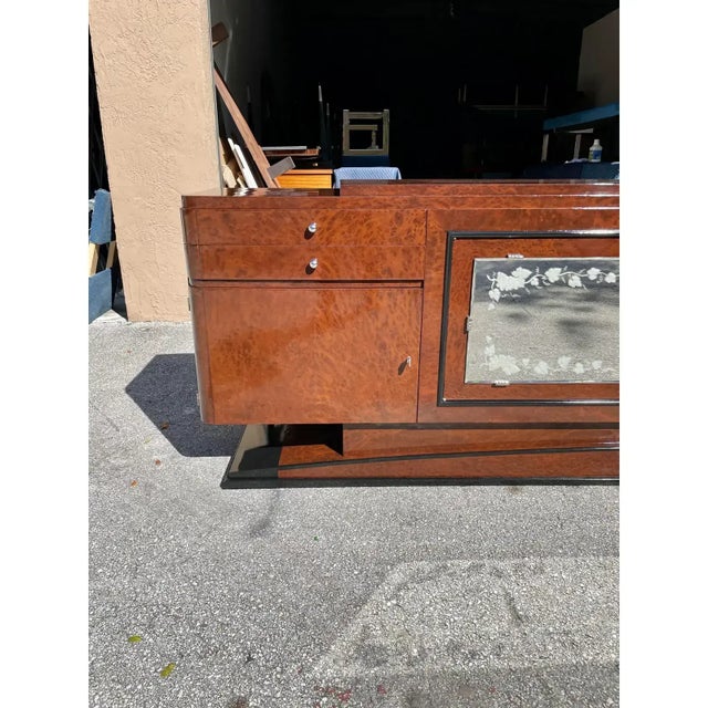 1940s 1940s Mastepiece French Art Deco BurlWood Sideboard & Credenzas For Sale - Image 5 of 12
