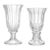 Near Pair of Vintage Heavy Cut Glass Hurricane Candle Holders on Pedestal Bases For Sale