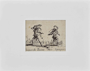 Jacques Callot, Pasquariello Truonno and Meo Squaquara, Etching, 1620s