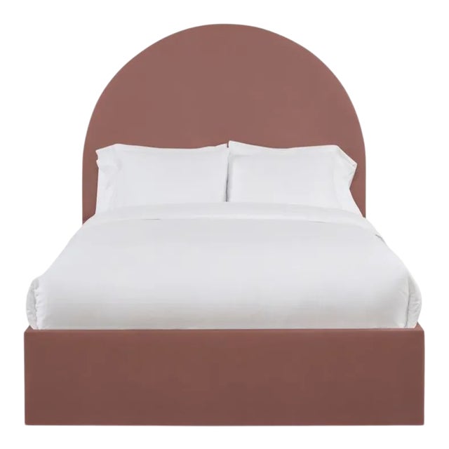 Poppy Full/Double Bedframe, Blush Velvet For Sale