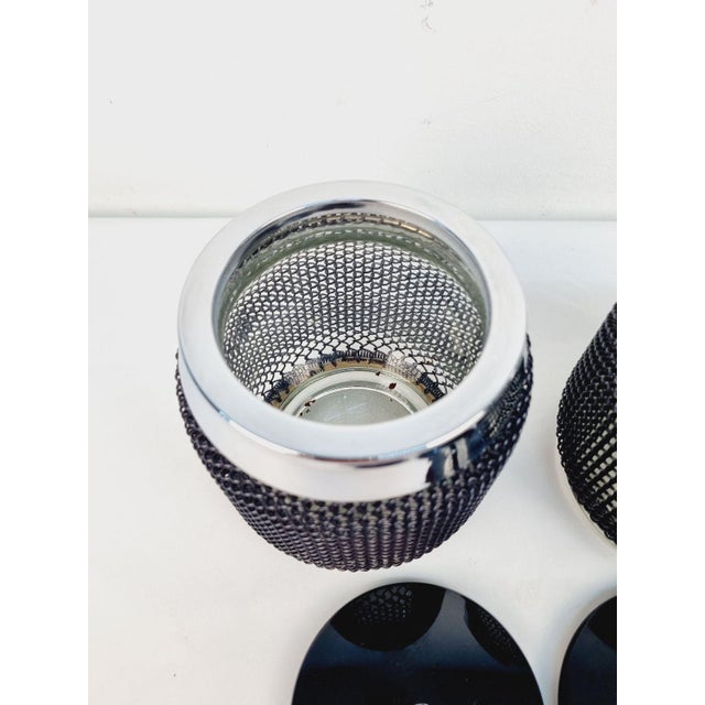 Glass and Metal Ice Bucket, 1970s, Set of 2 For Sale - Image 10 of 12