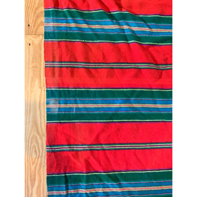 1970s Vintage Mexican Saltillo Wool Serape Blanket For Sale In New York - Image 6 of 10