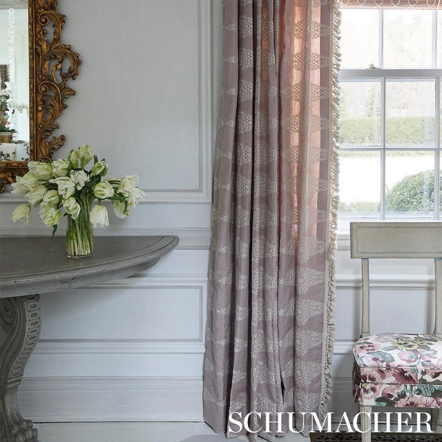 2020s Schumacher Tasmin Embroidery Fabric In French Lilac For Sale - Image 5 of 6