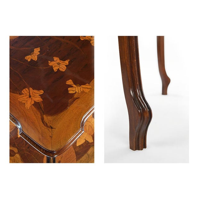 Art Nouveau Marquetry Table In the Style of Gallé For Sale - Image 5 of 6
