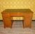 Metal Edwardian English Desk in Yew Wood and Green Embossed Leather Top, 1960s For Sale - Image 7 of 16