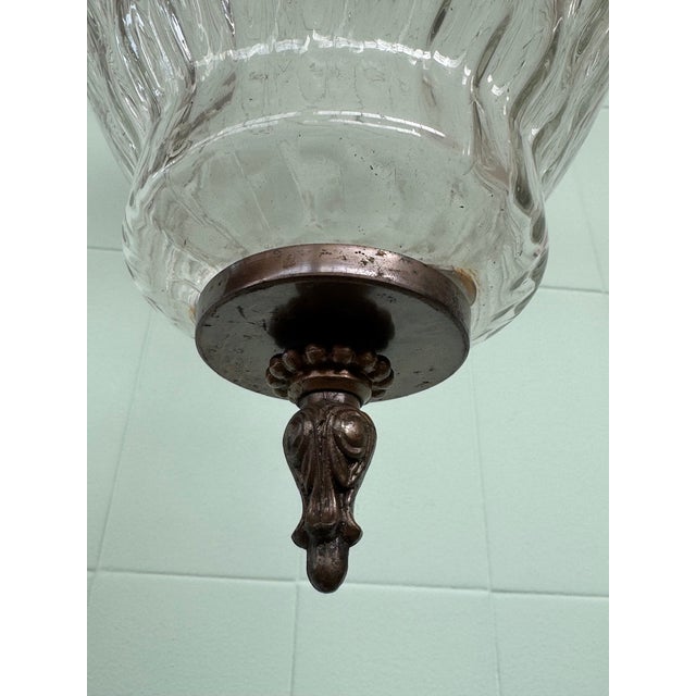 Vintage Glass and Brass Lantern Chandelier, 1960s For Sale - Image 13 of 14