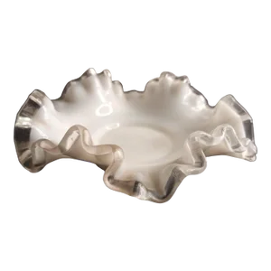 1940s Fenton Silvercrest Crimped Edge Bowl