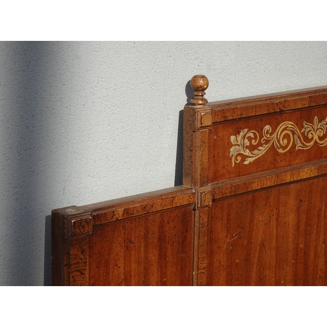 Wood Vintage Mid Century Modern Brown Low Profile King Headboard For Sale - Image 7 of 12