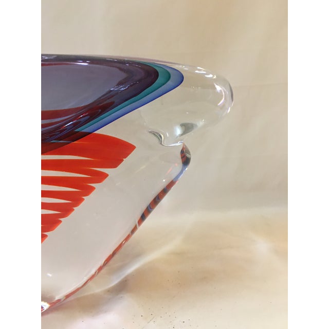 Mid-Century Modern Large Giuliano Tosi Signed Murano Art Glass Mid Century Modern Centerpiece Bowl For Sale - Image 3 of 10
