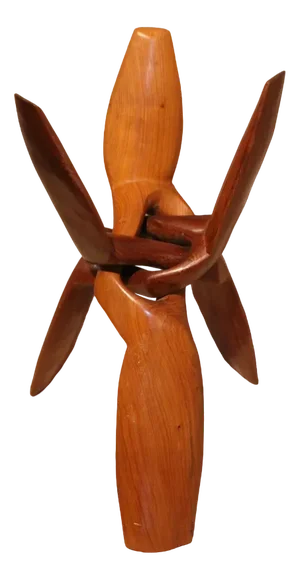 African Tribal Tripod Folding End Table Base in Wood, 1960s-1970s
