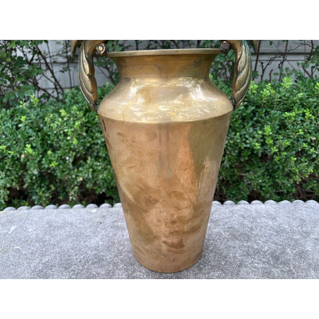 Hollywood Regency Dolbi Cashier Brass Vase With Parrots. For Sale - Image 3 of 11
