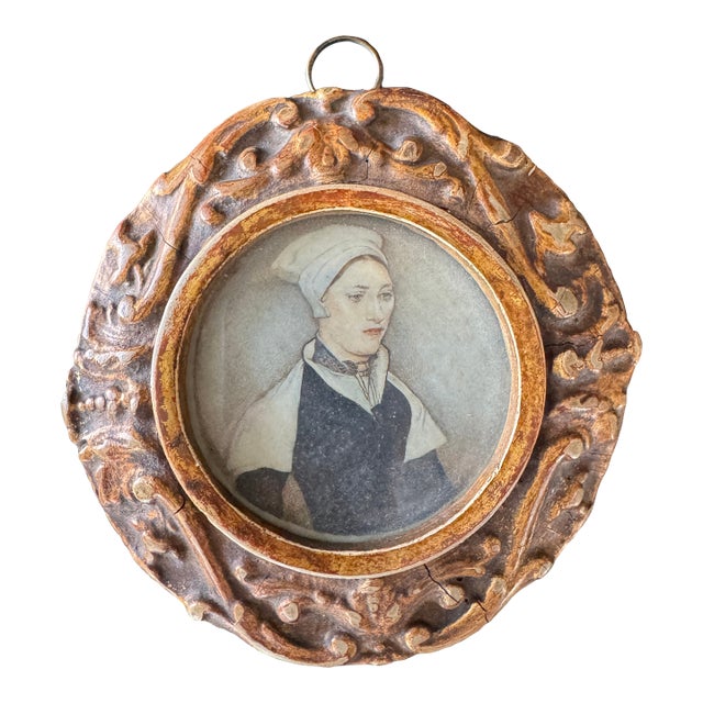 Antique Framed Miniature Reproduction of Mrs. Jane Pemberton Small For Sale