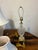 2000 - 2009 Vintage Wildwood Crystal Lamps W/ Silk Shades Antique Brass Footed Base & Crystal Finial - Pair For Sale - Image 5 of 10