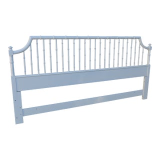 Thomasville Hollywood Regency Faux Bamboo Painted King Size Headboard 6643 For Sale