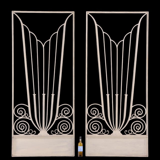 Art Deco Exceptional Pair of Art Deco Style Iron Door Panels. For Sale - Image 3 of 5