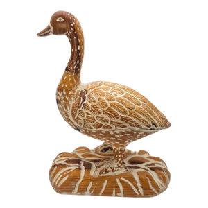 Vintage Sarreid LTD Lifesize Hand Carved Wood Goose Sculpture Spain Designer Décor