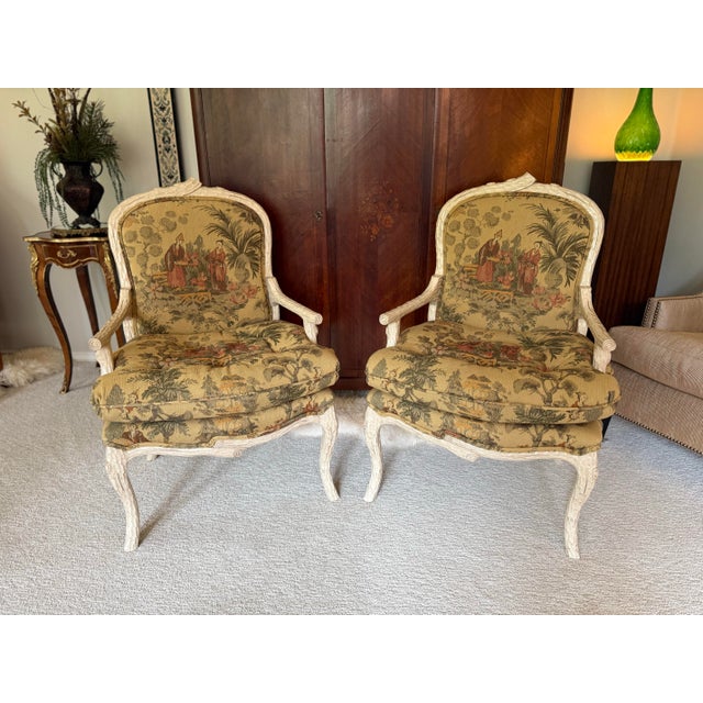 1970’s Custom Upholstered Chinoiserie Armchairs - a Pair For Sale - Image 11 of 12
