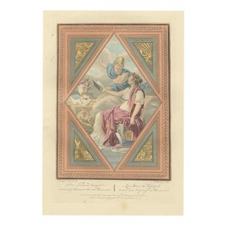 Maaskamp, The Art of Drawing Presenting Her Work to Mercury, 1811, Engraving For Sale