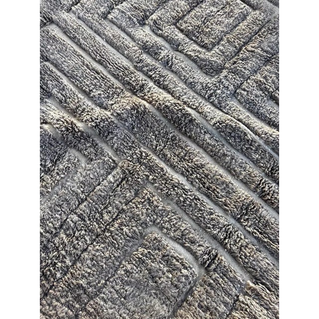 Gray Modern Moroccan Mrirt Rug For Sale - Image 8 of 17